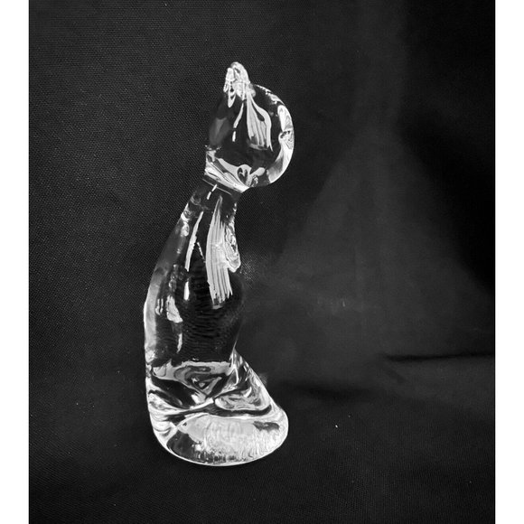 Vintage Pilgrim Glass Handmade Cat Figurine Clear Art Glass - Picture 4 of 12